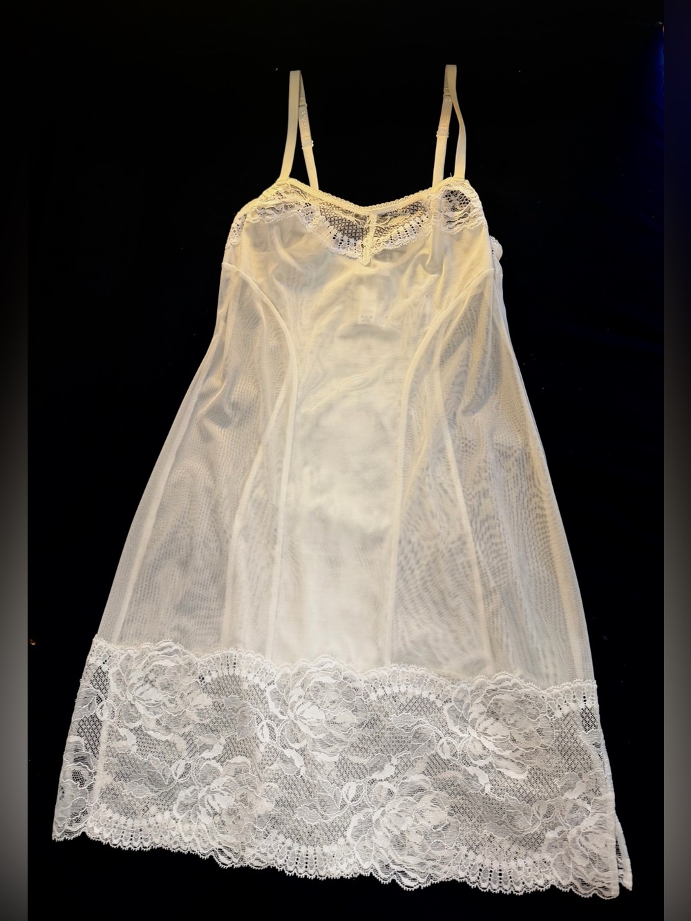 La Perla Ivory Sheer Lace Mesh Slip Nightgown XS